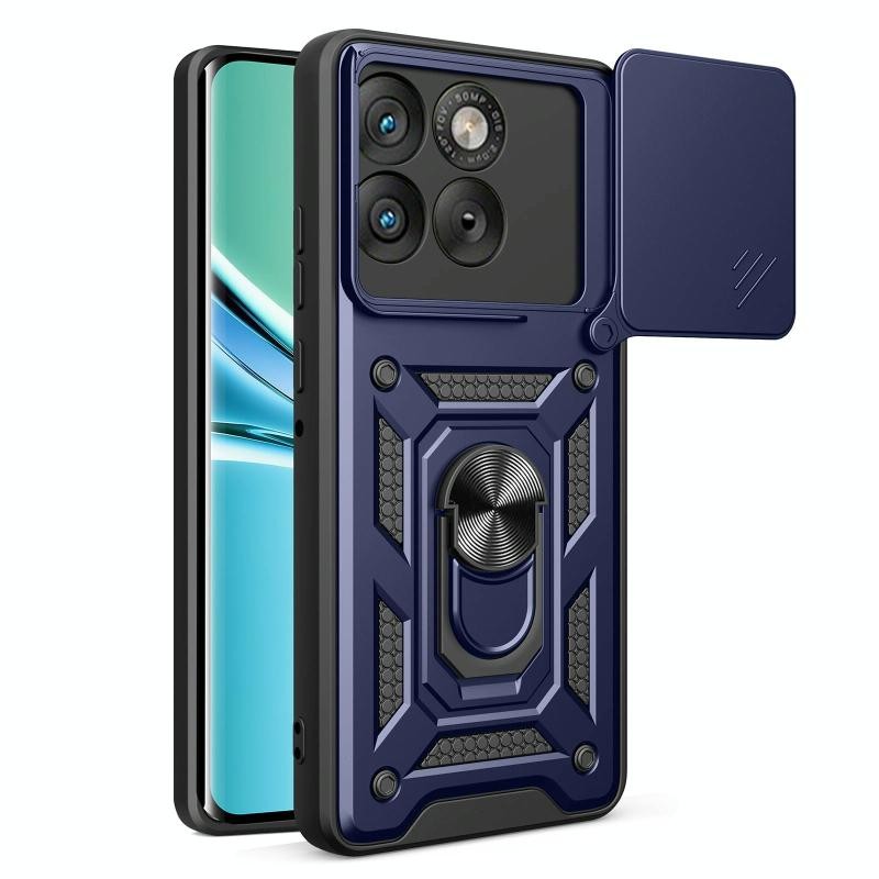 Motorola Edge 70 5G Rotary Camera Lid Σκληρή Θήκη με Δαχτυλίδι Blue
