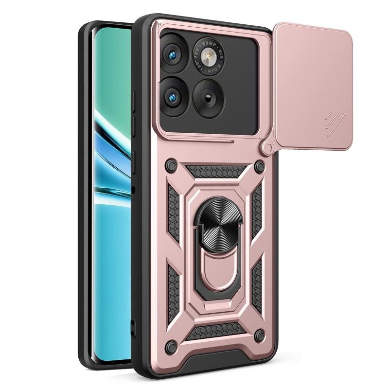 Motorola Edge 70 5G Rotary Camera Lid Σκληρή Θήκη με Δαχτυλίδι Rose Gold