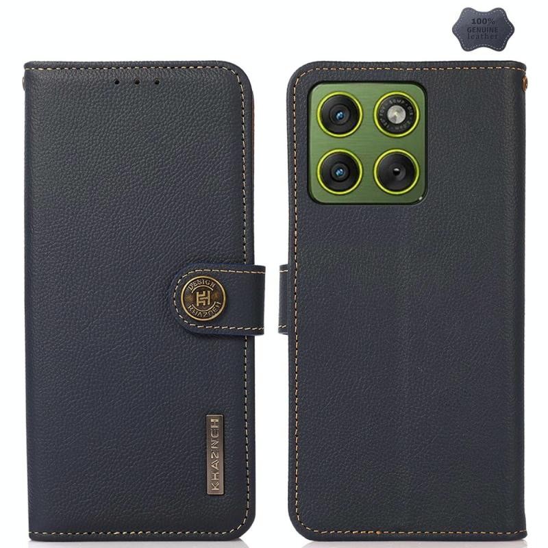 Motorola Edge 70 5G KHAZNEH Δερμάτινη Θήκη Πορτοφόλι Blue