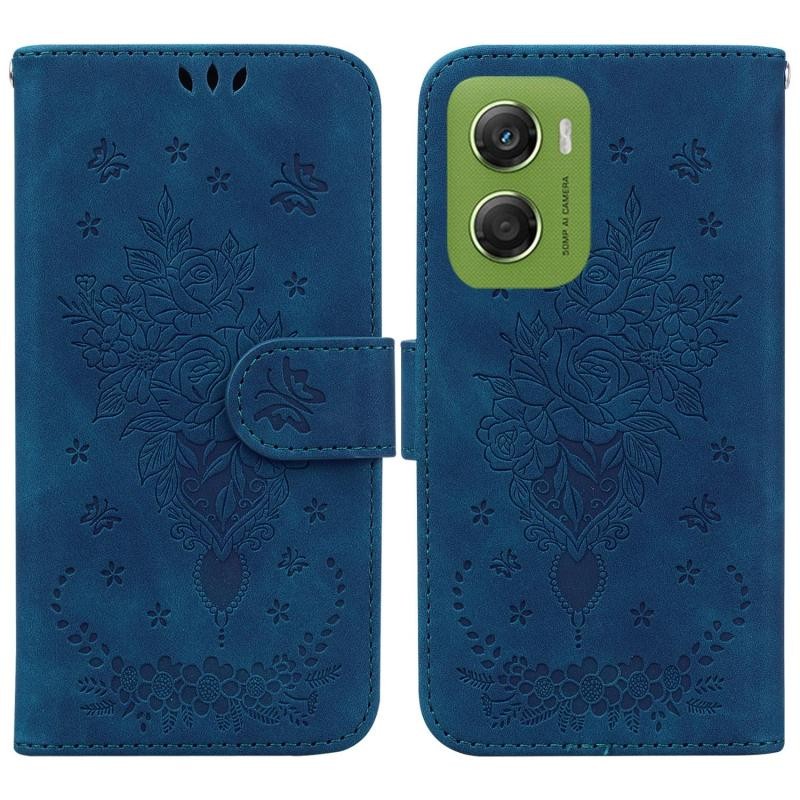 Motorola Moto G06 4G Butterfly Rose Θήκη Πορτοφόλι Blue