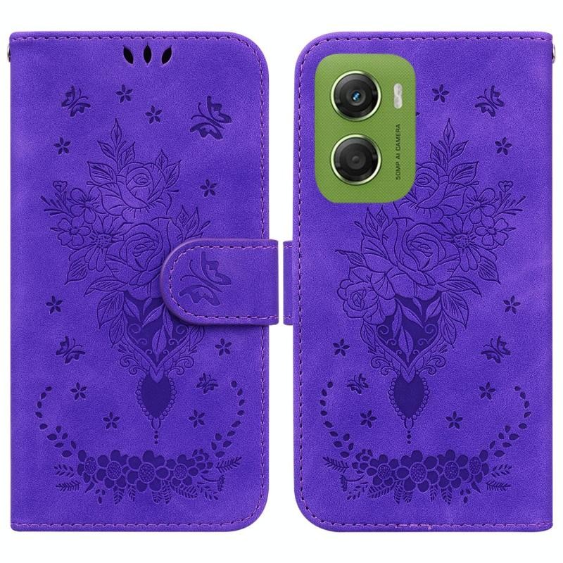 Motorola Moto G06 4G Butterfly Rose Θήκη Πορτοφόλι Purple