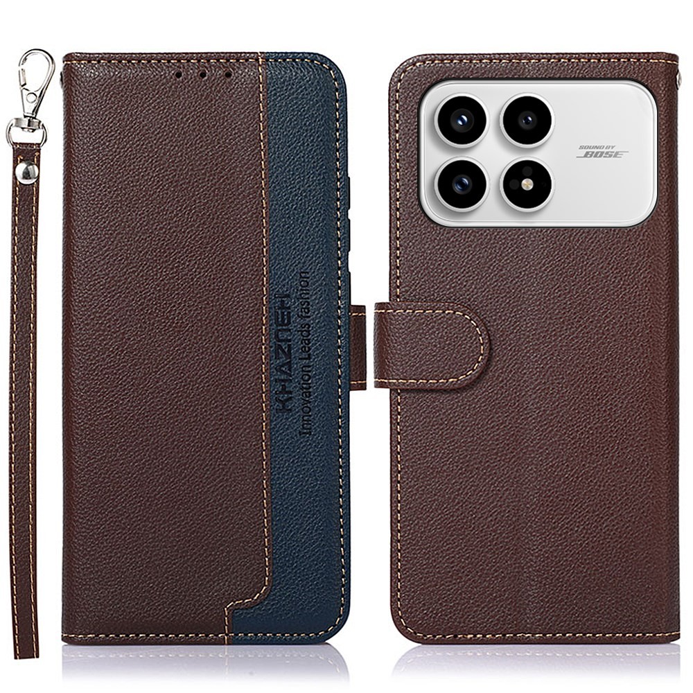 Xiaomi Poco F8 Pro 5G KHAZNEH Litchi Texture Θήκη Πορτοφόλι Brown