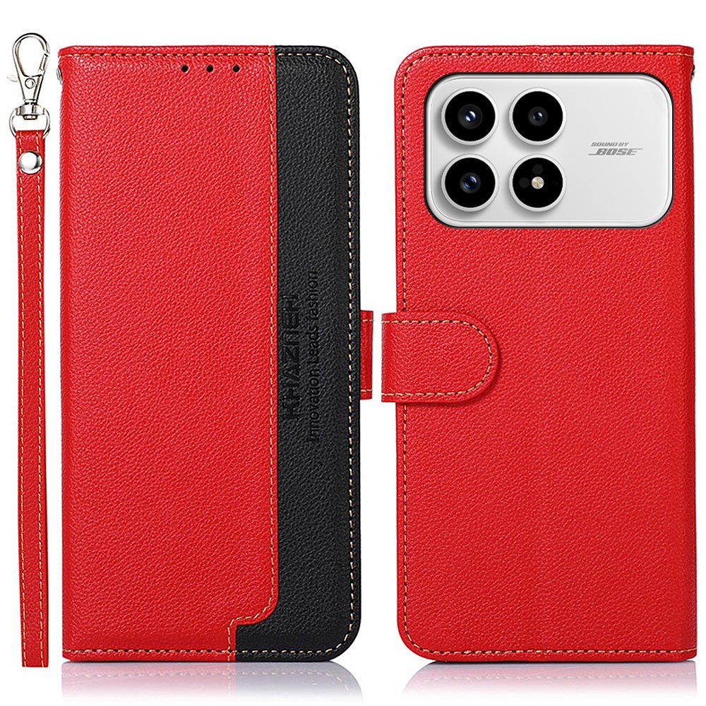 Xiaomi Poco F8 Pro 5G KHAZNEH Litchi Texture Θήκη Πορτοφόλι Red