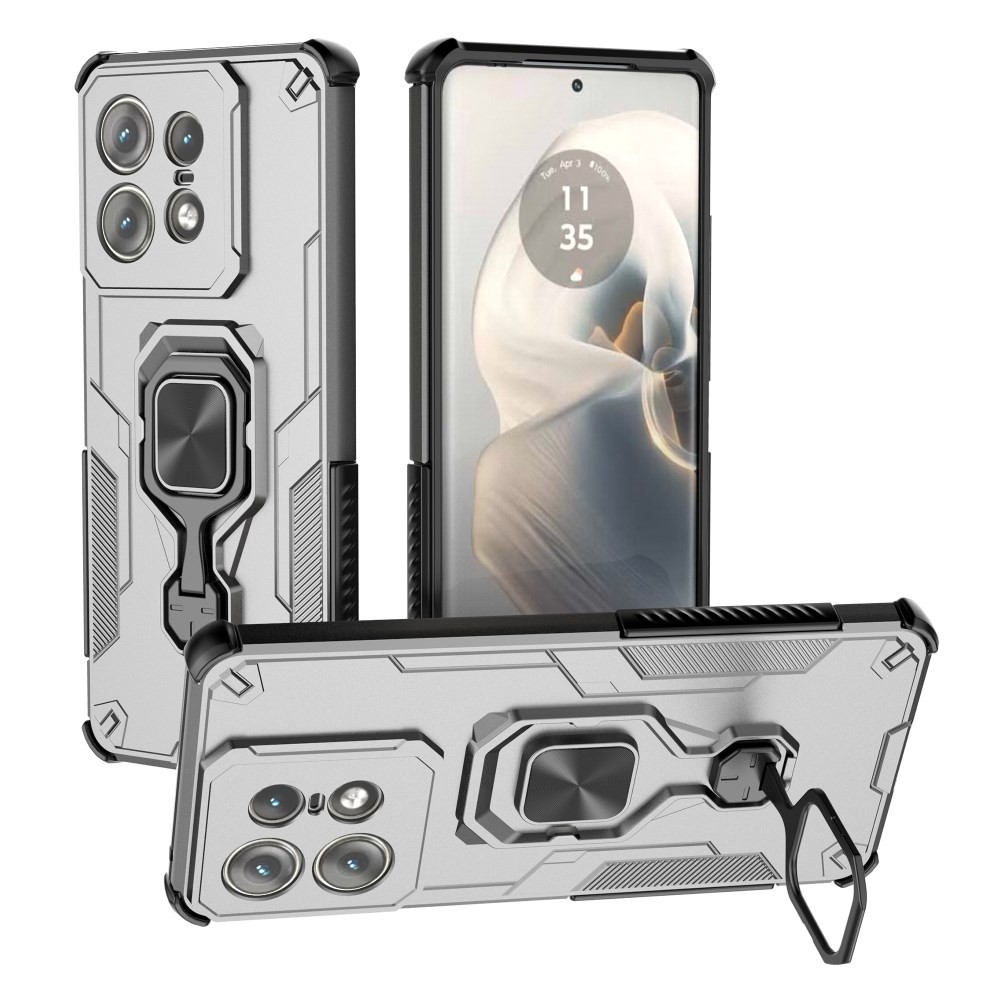 Motorola Edge 50 Pro 5G Magnetic Ring Σκληρή Θήκη με Δαχτυλίδι Titanium Grey