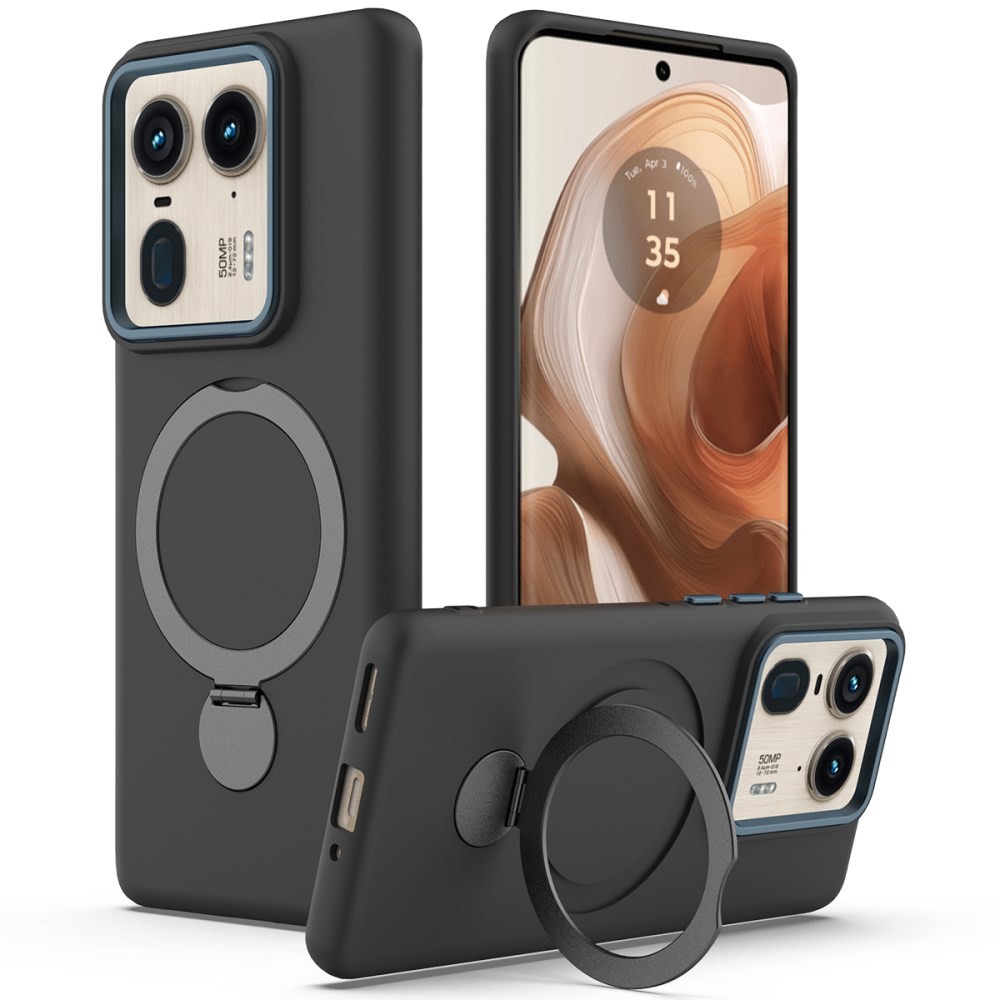 Motorola Edge 50 Ultra 5G Liquid Silicone Magsafe Θήκη Σιλικόνης με Stand Black