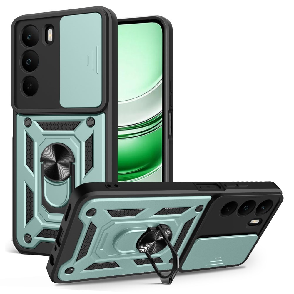 Realme C71 4G Sliding Camera Σκληρή Θήκη με Δαχτυλίδι Green