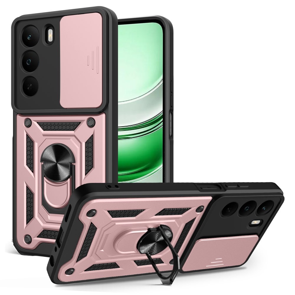 Realme C71 4G Sliding Camera Σκληρή Θήκη με Δαχτυλίδι Rose Gold