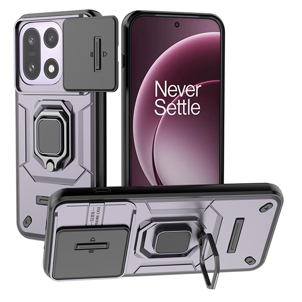 OnePlus 15 5G Sliding Camshield Σκληρή Θήκη με Δαχτυλίδι Purple