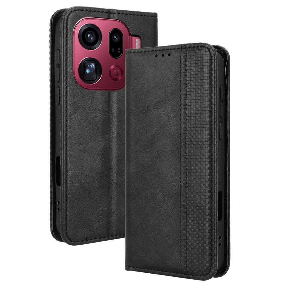 Oppo Find X9 Pro 5G Retro Θήκη Βιβλίο Black