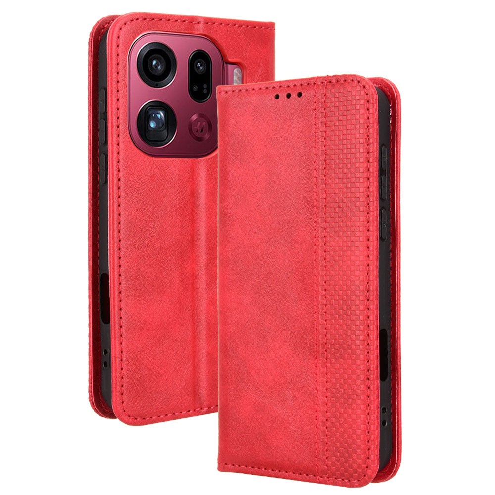 Oppo Find X9 Pro 5G Retro Θήκη Βιβλίο Red