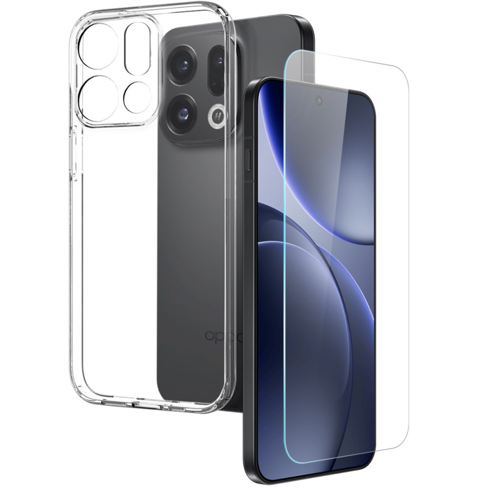 Oppo Find X9 5G NORTHJO Σετ Προστασίας 2 σε 1 - Θήκη Σιλικόνης και Προστασία Οθόνης Transparent