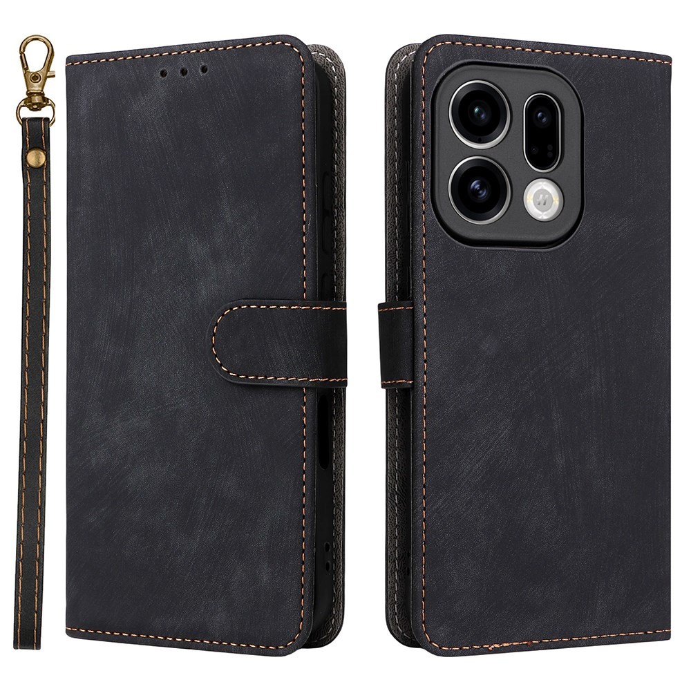 Oppo Find X9 5G Brush Magnetic Θήκη Πορτοφόλι Black