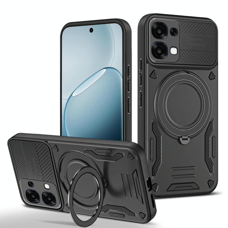 Oppo A6 Pro 4G/5G Armor MagSafe Σκληρή Θήκη με Δαχτυλίδι Black