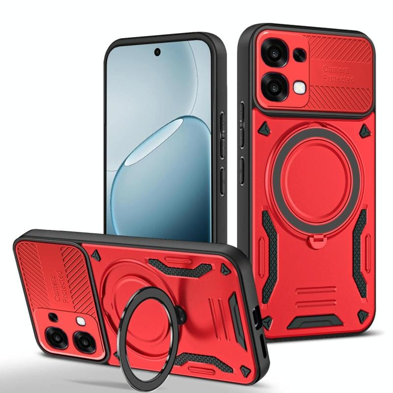 Oppo A6 Pro 4G/5G Armor MagSafe Σκληρή Θήκη με Δαχτυλίδι Red