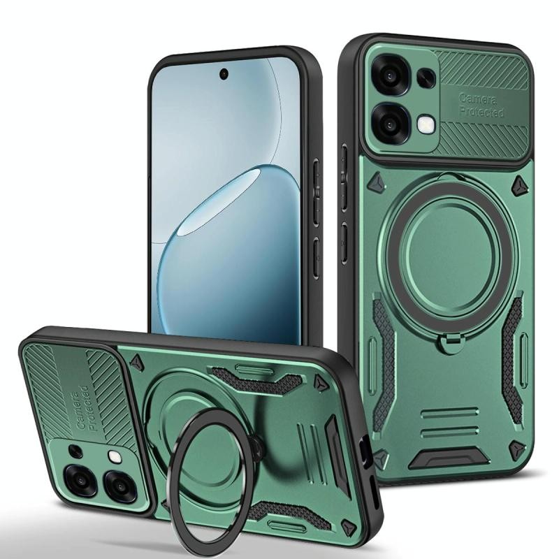 Oppo A6 Pro 4G/5G Armor MagSafe Σκληρή Θήκη με Δαχτυλίδι Green