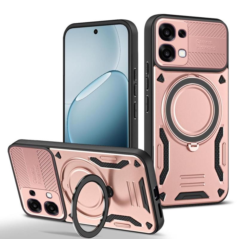 Oppo A6 Pro 4G/5G Armor MagSafe Σκληρή Θήκη με Δαχτυλίδι Rose Gold