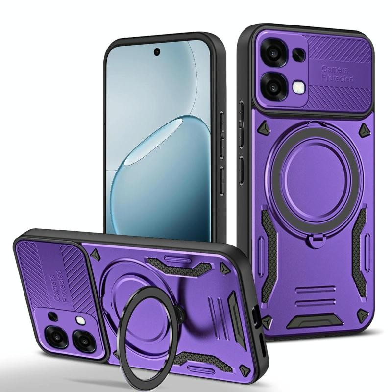 Oppo A6 Pro 4G/5G Armor MagSafe Σκληρή Θήκη με Δαχτυλίδι Purple