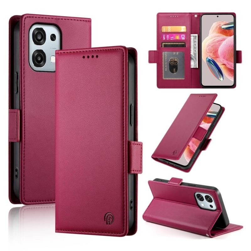 Oppo A6 Pro 4G/5G Double Buckle Θήκη Πορτοφόλι Wine Red