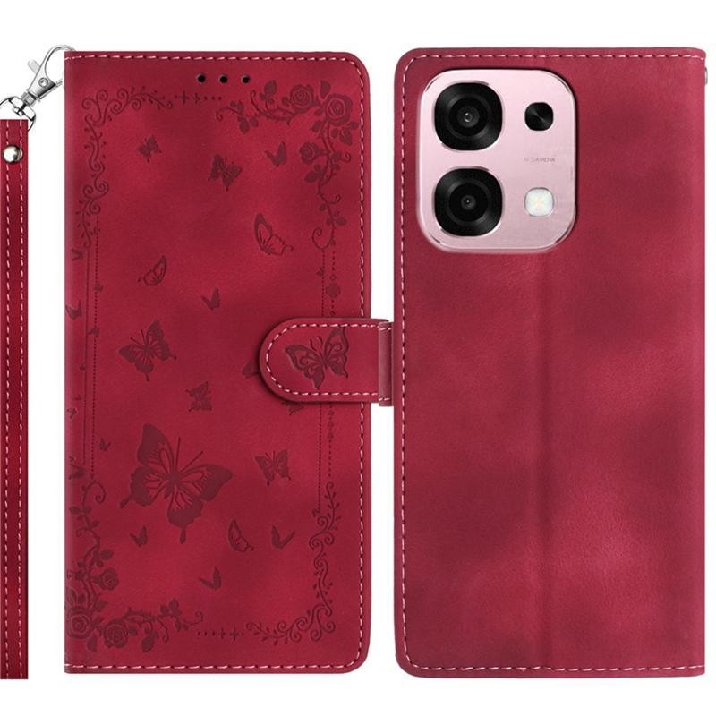 Oppo A6 Pro 4G/5G Secret Garden Θήκη Πορτοφόλι Wine Red