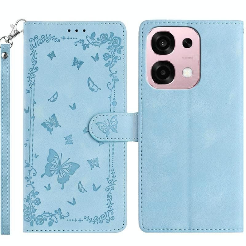 Oppo A6 Pro 4G/5G Secret Garden Θήκη Πορτοφόλι Sky Blue