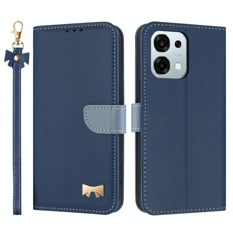 Oppo A6 Pro 4G/5G Metal Bow Θήκη Πορτοφόλι Dark Blue