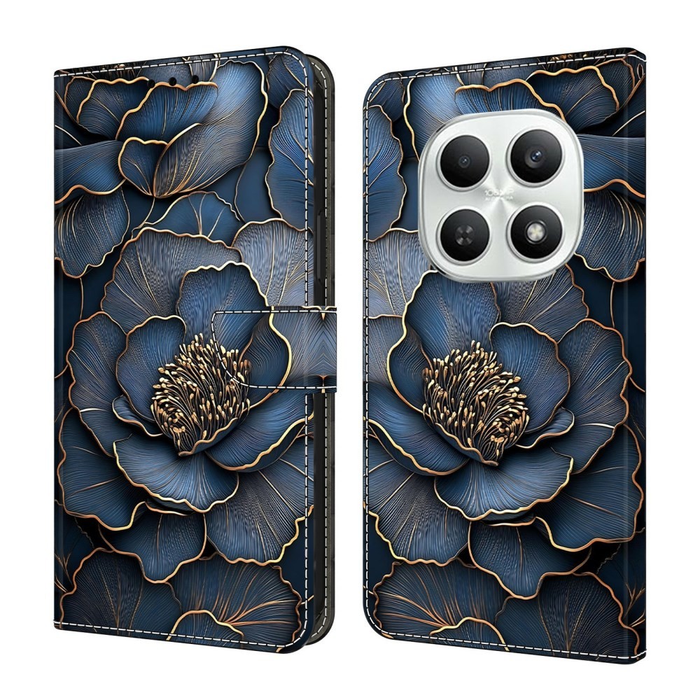 Xiaomi Redmi Note 15 5G/Poco M8 5G Colored Drawing Θήκη Πορτοφόλι Blue Peony