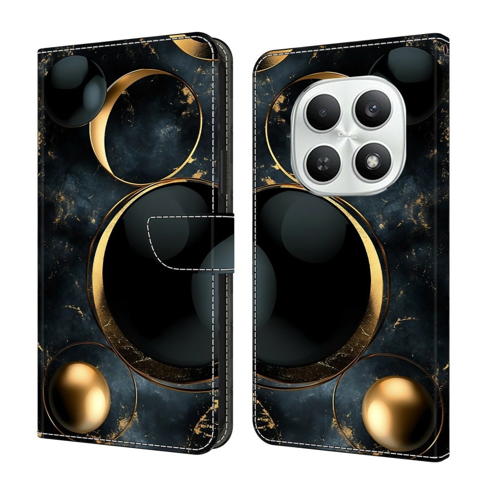 Xiaomi Redmi Note 15 5G/Poco M8 5G Colored Drawing Θήκη Πορτοφόλι Gold Rings