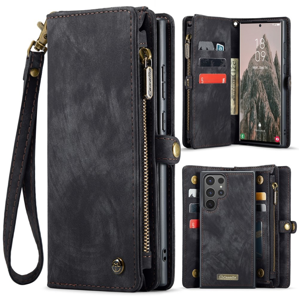 Samsung Galaxy S26 Ultra 5G CaseMe 008 Θήκη Πορτοφόλι με Αποσπώμενη Θήκη Σιλικόνης Black