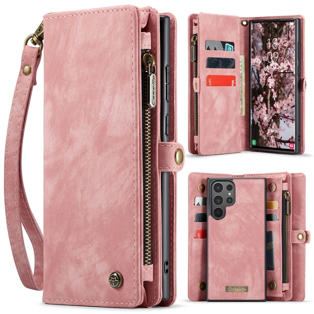 Samsung Galaxy S26 Ultra 5G CaseMe 008 Θήκη Πορτοφόλι με Αποσπώμενη Θήκη Σιλικόνης Pink