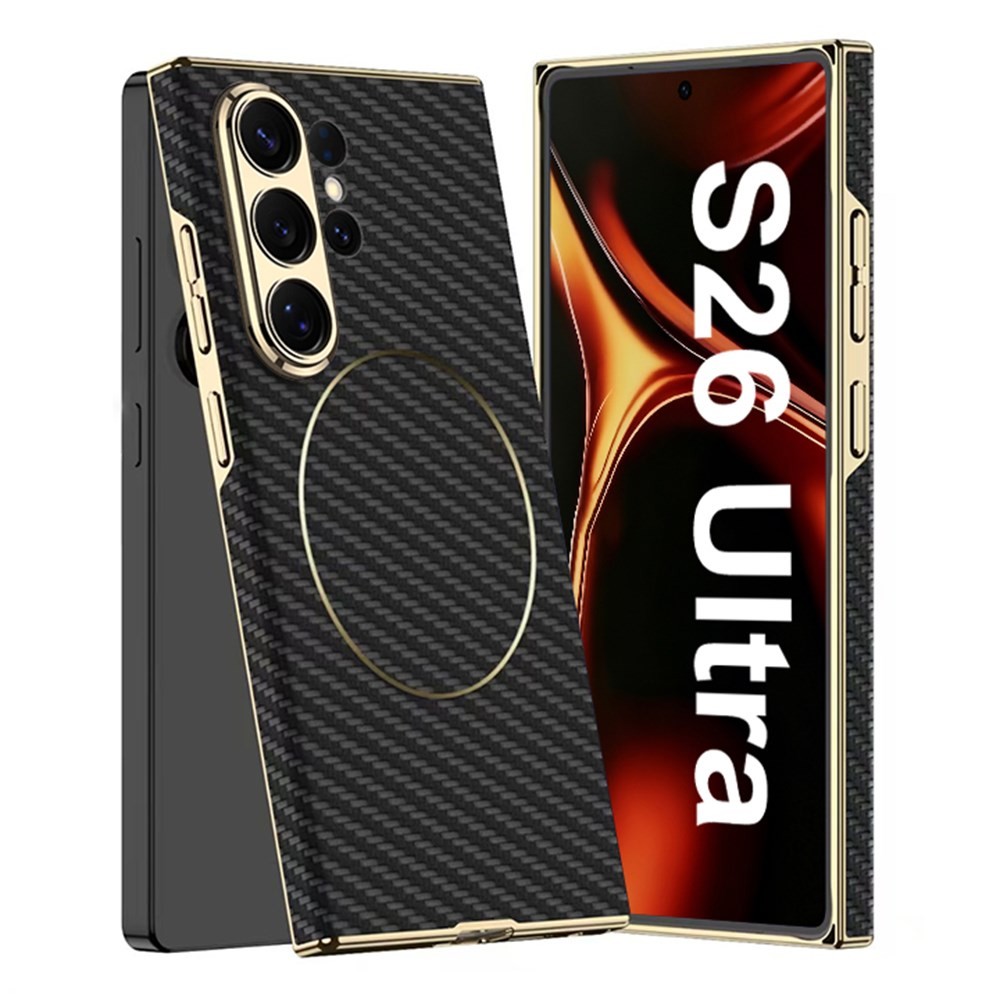 Samsung Galaxy S26 Ultra 5G GKK Nickel Ring Magsafe Σκληρή Θήκη Carbon Fiber Texture