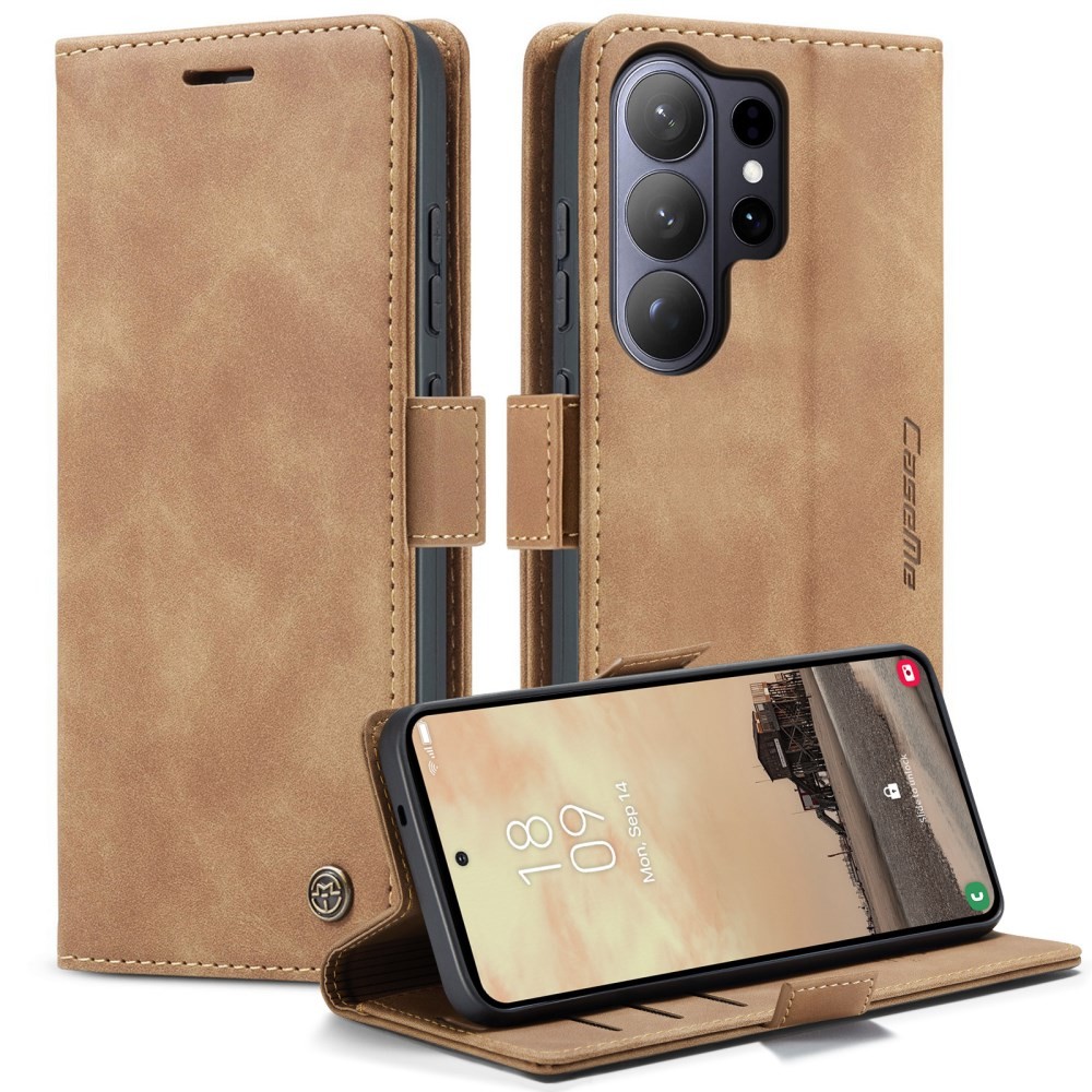 Samsung Galaxy S26 Ultra 5G CaseMe 013 Retro Θήκη Βιβλίο Brown