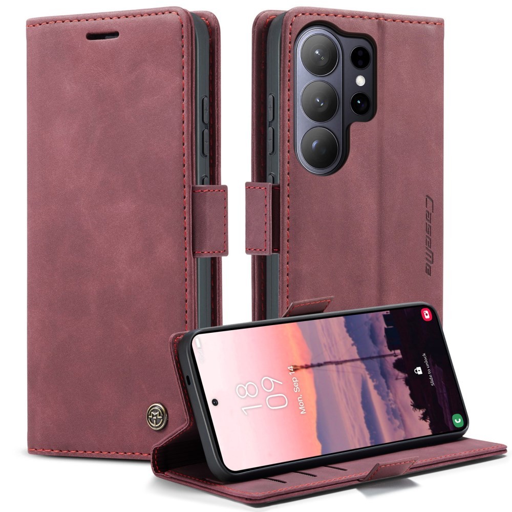 Samsung Galaxy S26 Ultra 5G CaseMe 013 Retro Θήκη Βιβλίο Wine Red