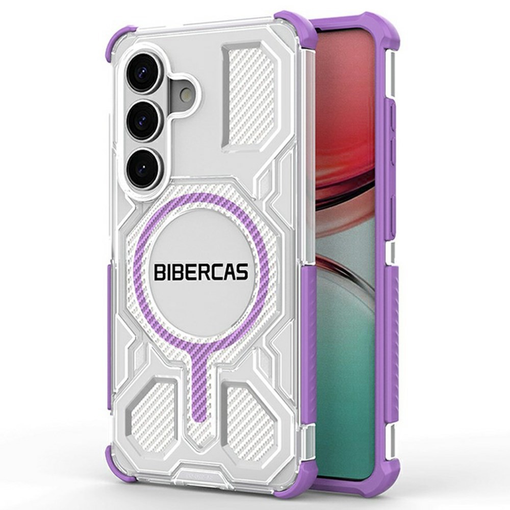 Samsung Galaxy S26 5G BIBERCAS J-16 MagSafe Σκληρή Θήκη Transparent/Purple