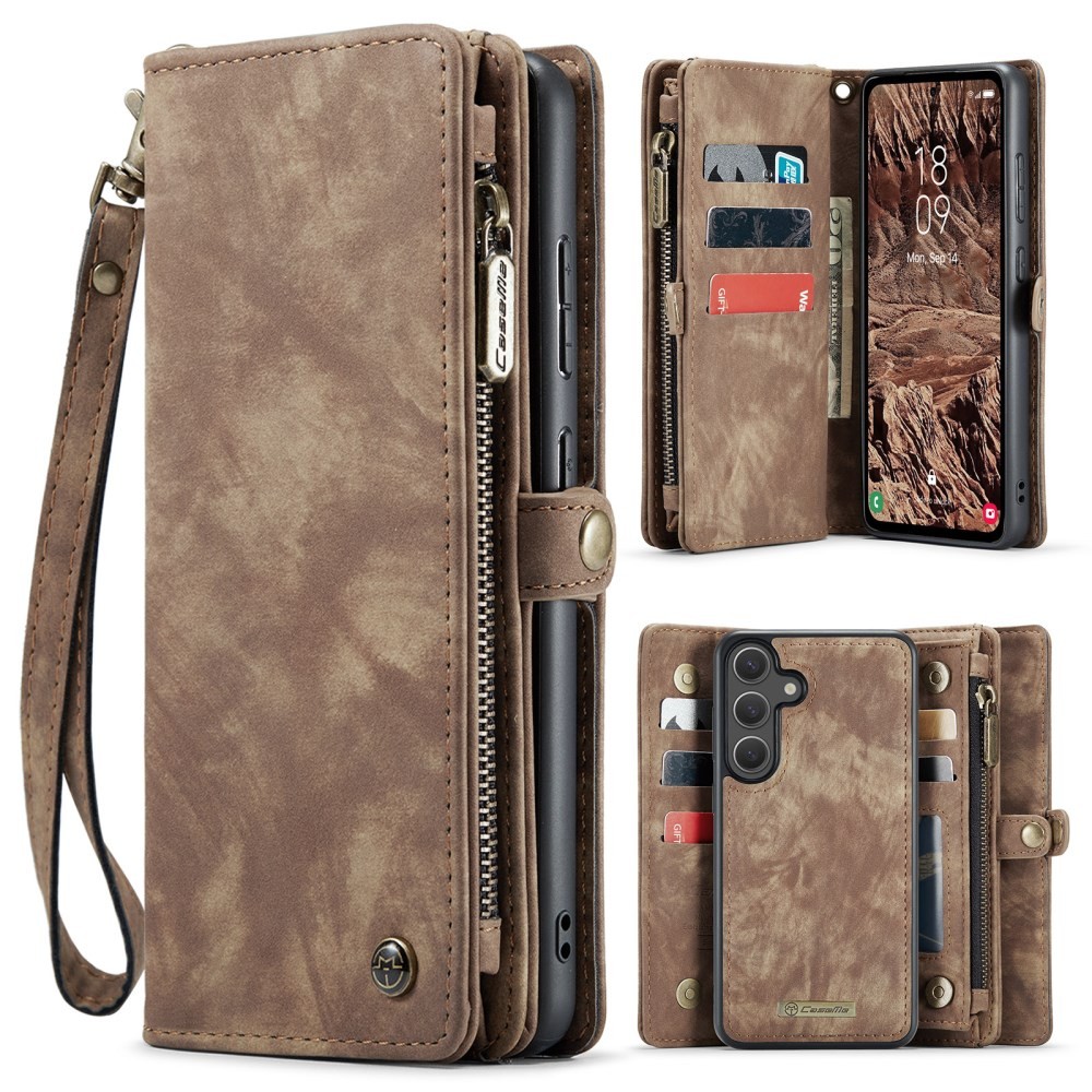 Samsung Galaxy S26 5G CaseMe 008 Θήκη Πορτοφόλι με Αποσπώμενη Θήκη Σιλικόνης Brown