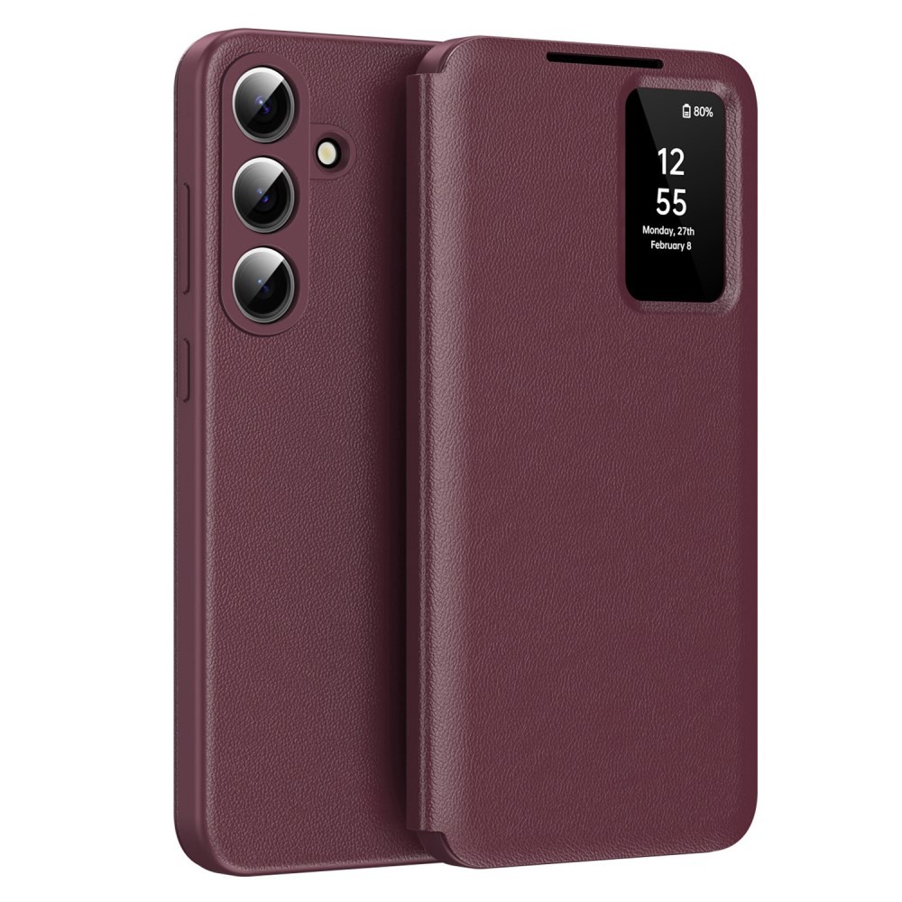 Samsung Galaxy S26 5G Smart View Window Θήκη Βιβλίο Wine Red