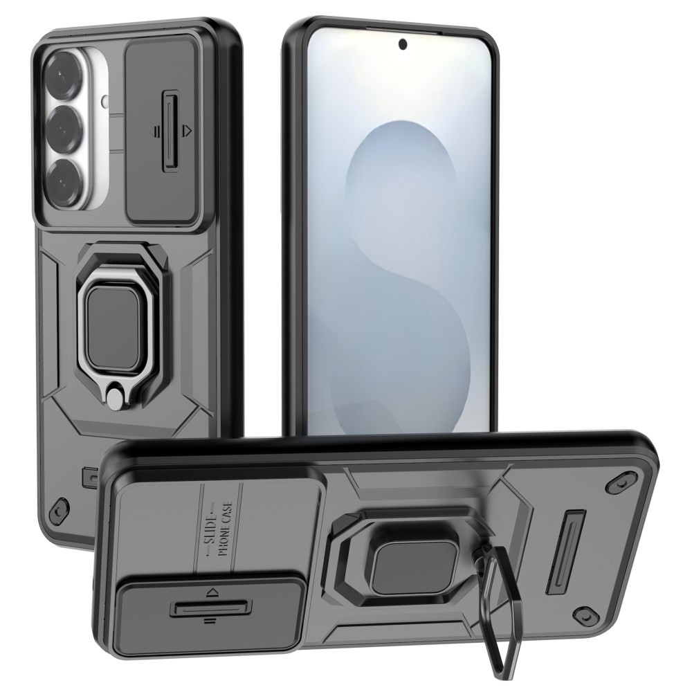 Samsung Galaxy S26 Plus 5G Sliding Camshield Σκληρή Θήκη με Δαχτυλίδι Black