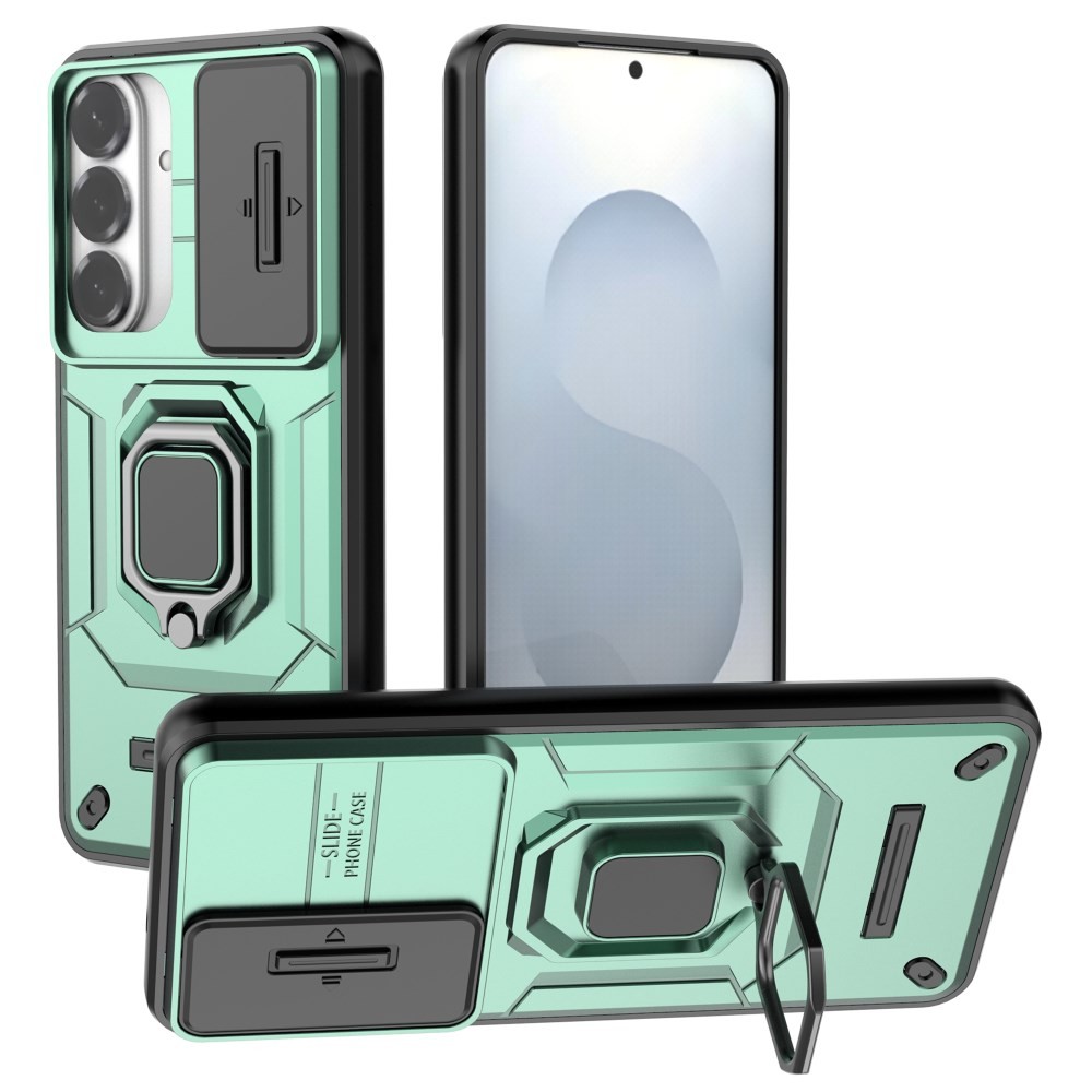 Samsung Galaxy S26 Plus 5G Sliding Camshield Σκληρή Θήκη με Δαχτυλίδι Green