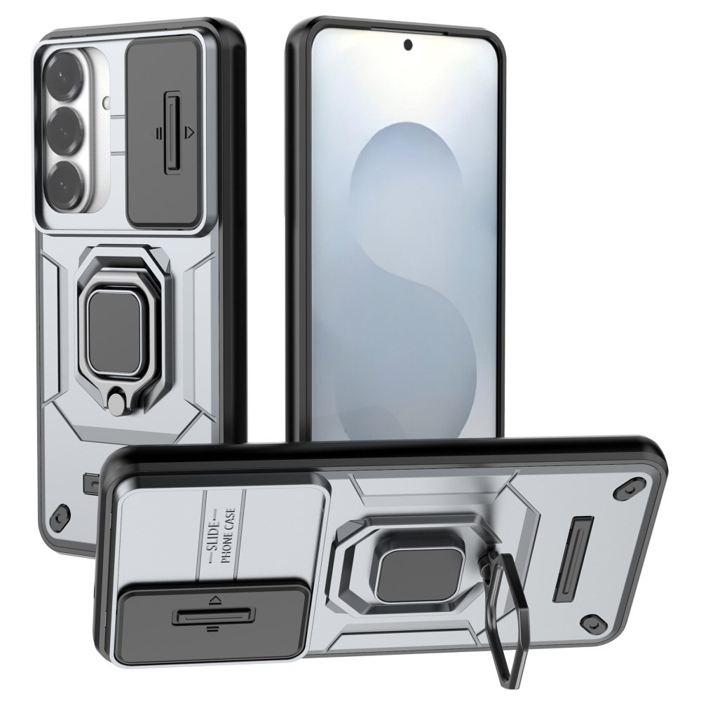 Samsung Galaxy S26 Plus 5G Sliding Camshield Σκληρή Θήκη με Δαχτυλίδι Grey