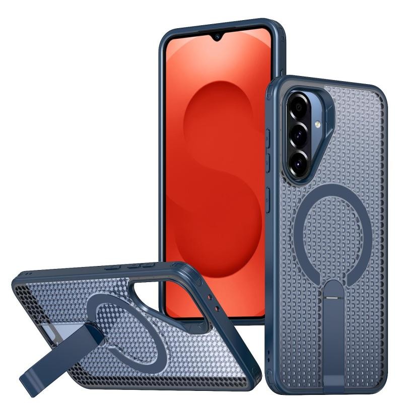 Samsung Galaxy A57 5G Grid Magsafe Σκληρή Θήκη με Stand Blue