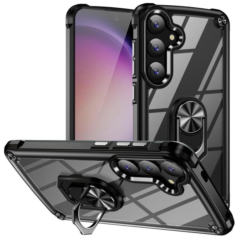 Samsung Galaxy A57 5G Lens Protection Σκληρή Θήκη με Δαχτυλίδι Black