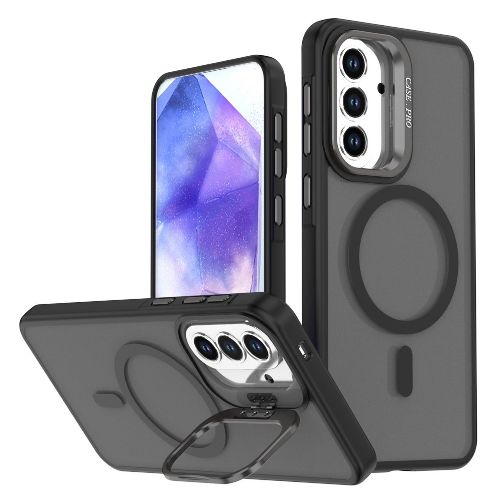 Samsung Galaxy A57 5G Ημιδιάφανη Magsafe Σκληρή Θήκη με Στήριγμα Black