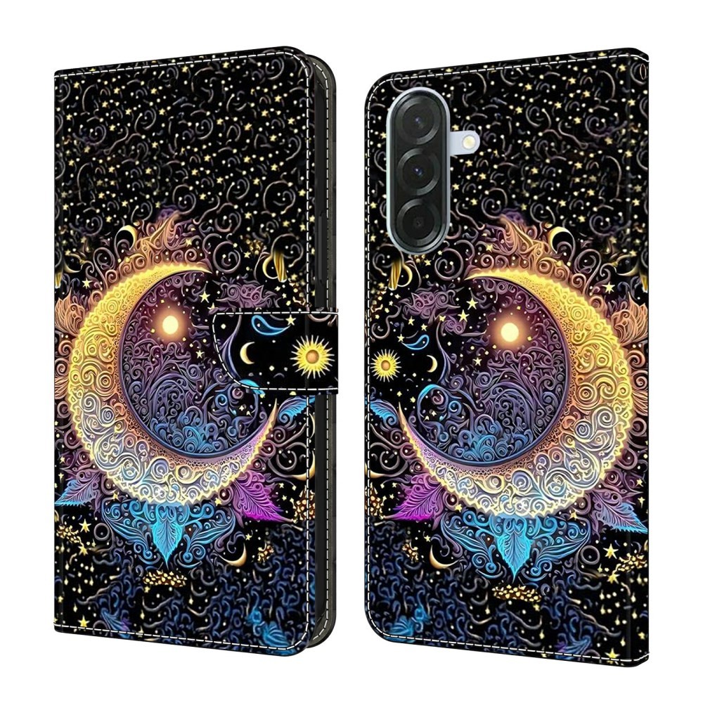 Samsung Galaxy A57 5G Colored Drawing Θήκη Πορτοφόλι Bright Moon