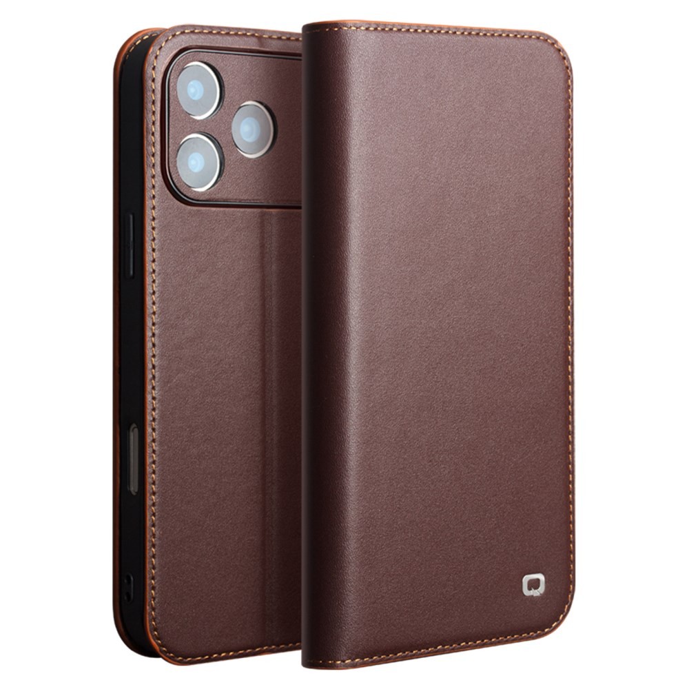 Apple iPhone 17 Pro Max QIALINO Δερμάτινη Θήκη Βιβλίο Brown