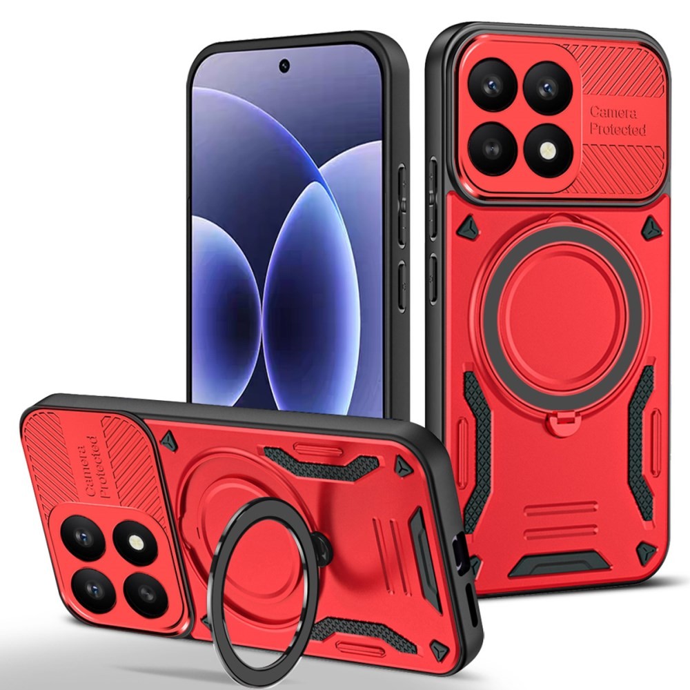 Xiaomi 17 5G Armor MagSafe Σκληρή Θήκη με Δαχτυλίδι Red