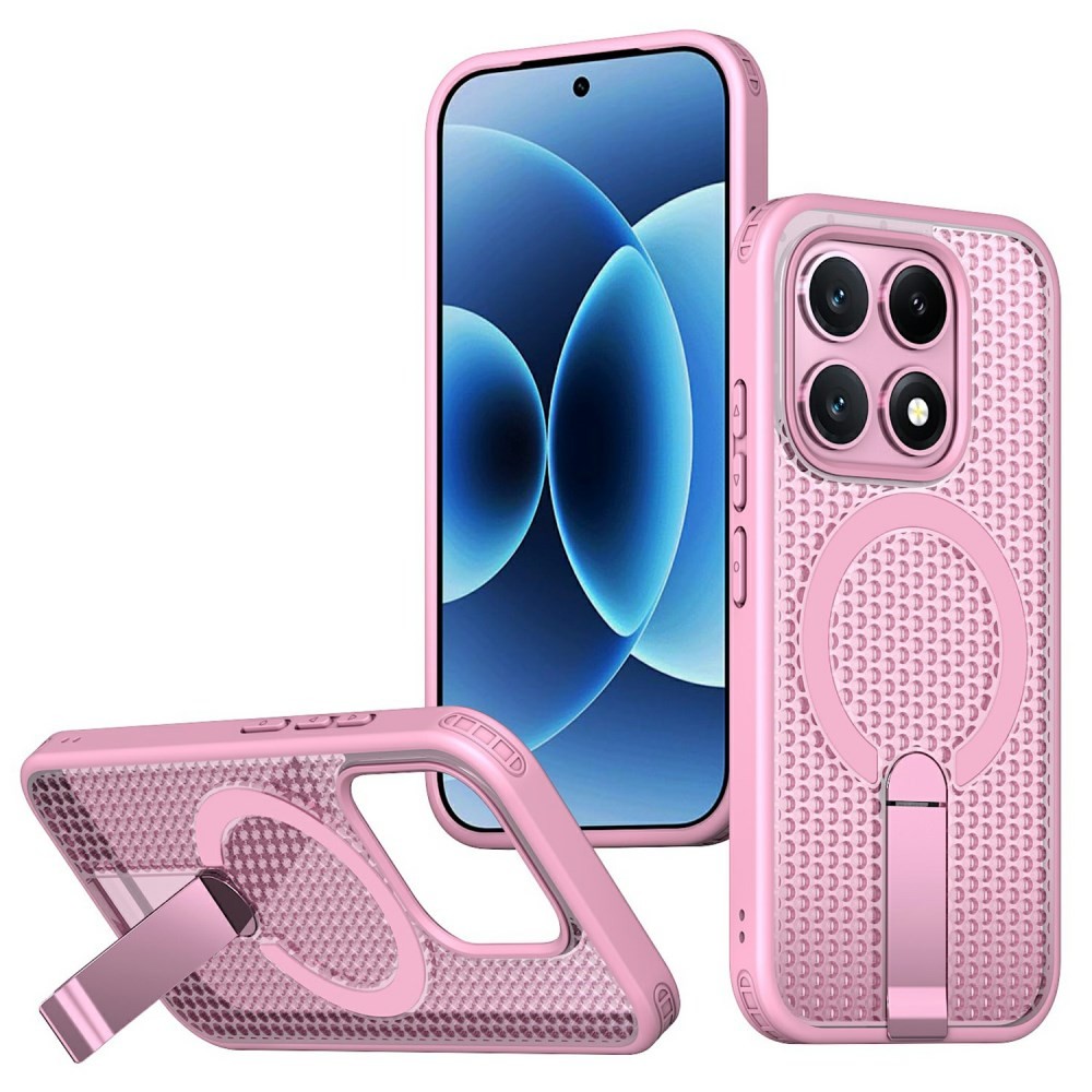 Xiaomi 17 5G Grid Magsafe Σκληρή Θήκη με Stand Pink