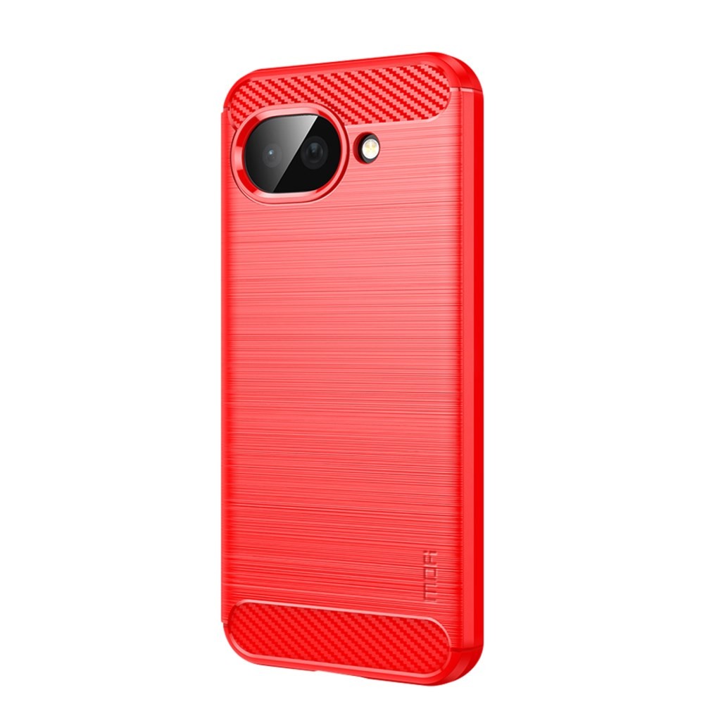 Google Pixel 10a 5G MOFI Brushed Carbon Θήκη Σιλικόνης Red