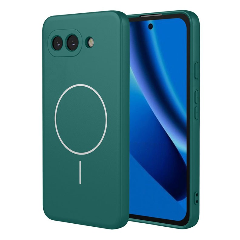 Google Pixel 10a 5G Liquid Silicone Magsafe Θήκη Σιλικόνης Blackish Green