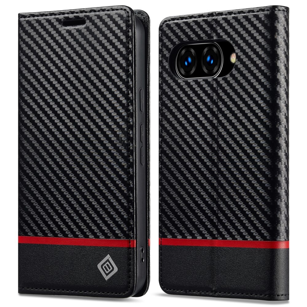 Google Pixel 10a 5G LC.IMEEKE Carbon Fiber Θήκη Βιβλίο Horizontal Stripe