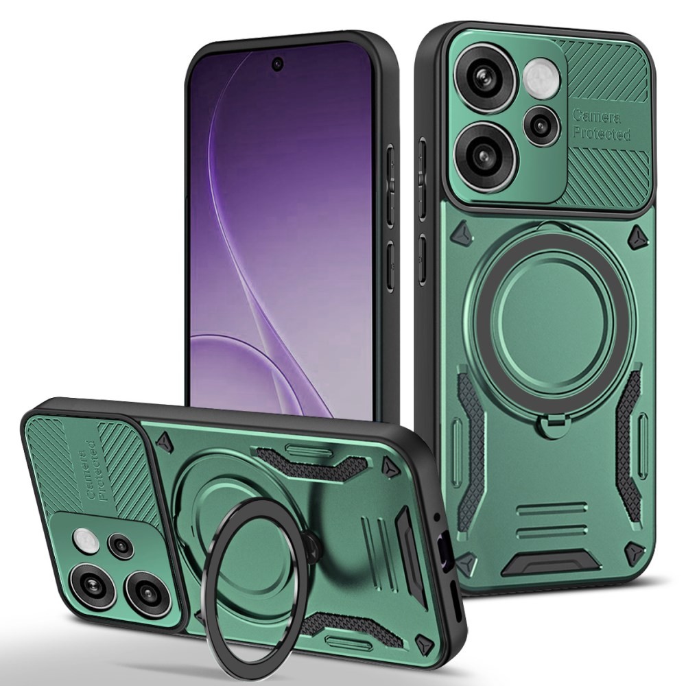 Oppo Reno15 Pro 5G Armor MagSafe Σκληρή Θήκη με Δαχτυλίδι Blackish Green