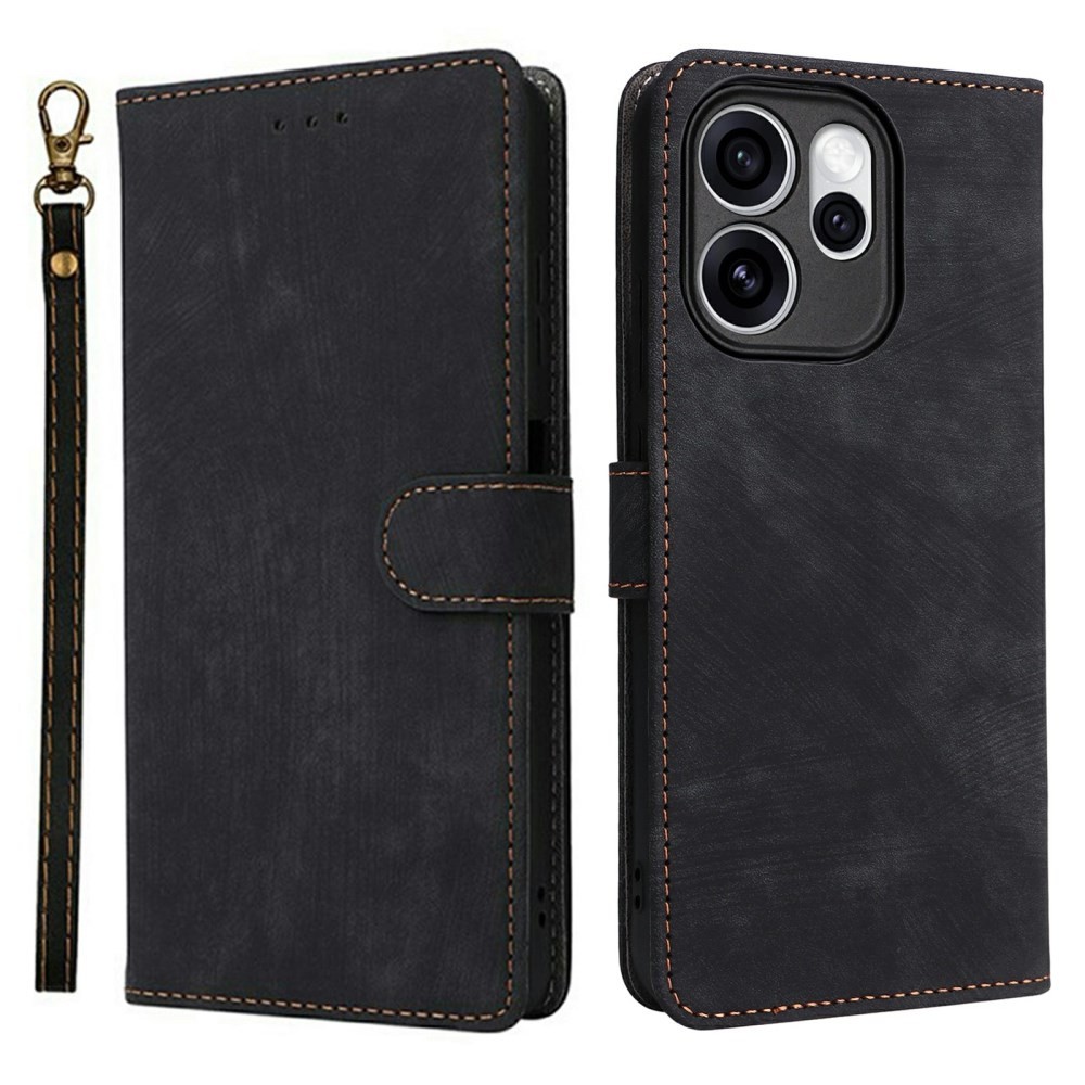 Oppo Reno15 Pro 5G Brush Magnetic Θήκη Πορτοφόλι Black